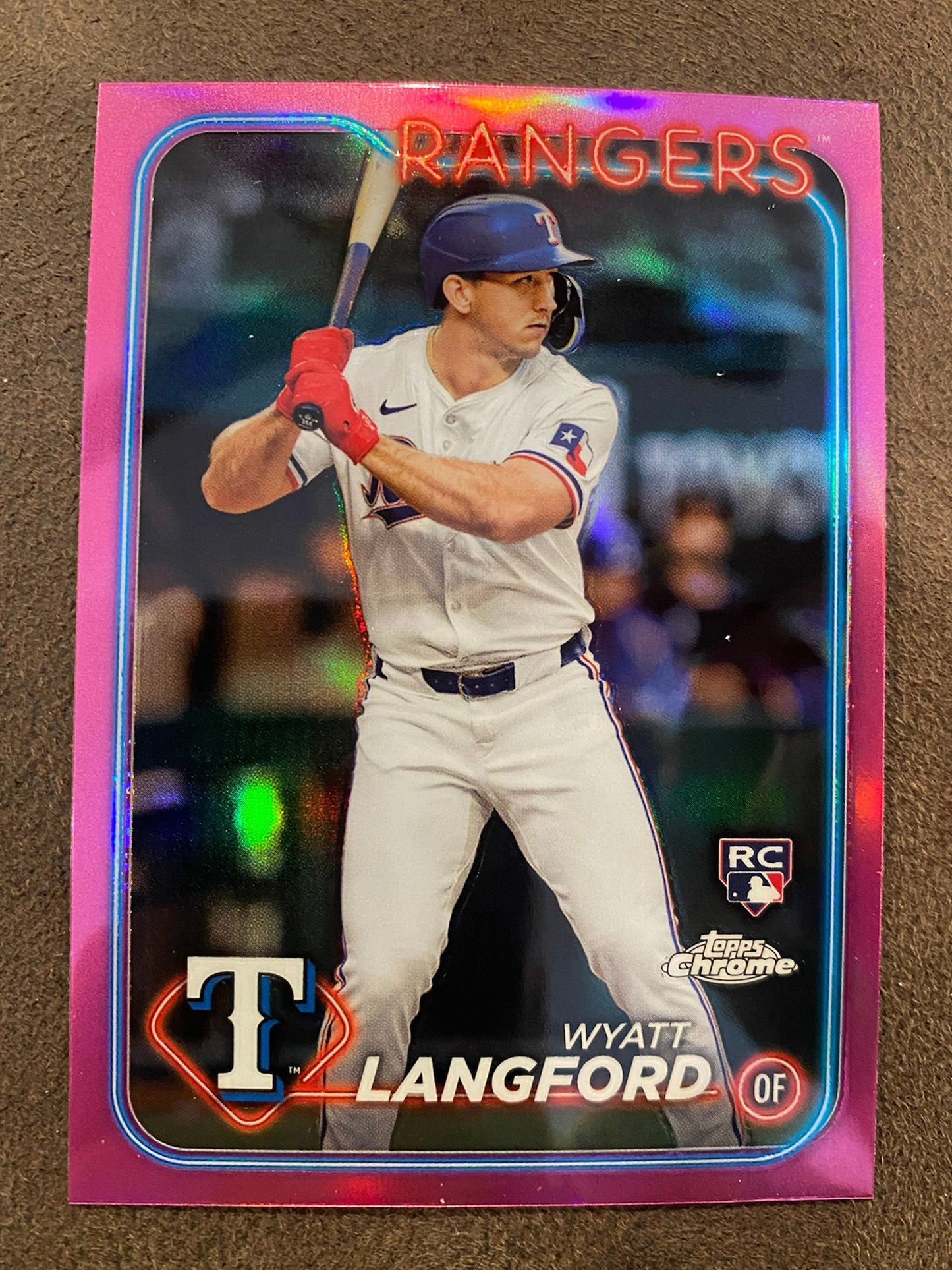Wyatt Langford - 2024 Topps Chrome - Pink Refractor - Rangers