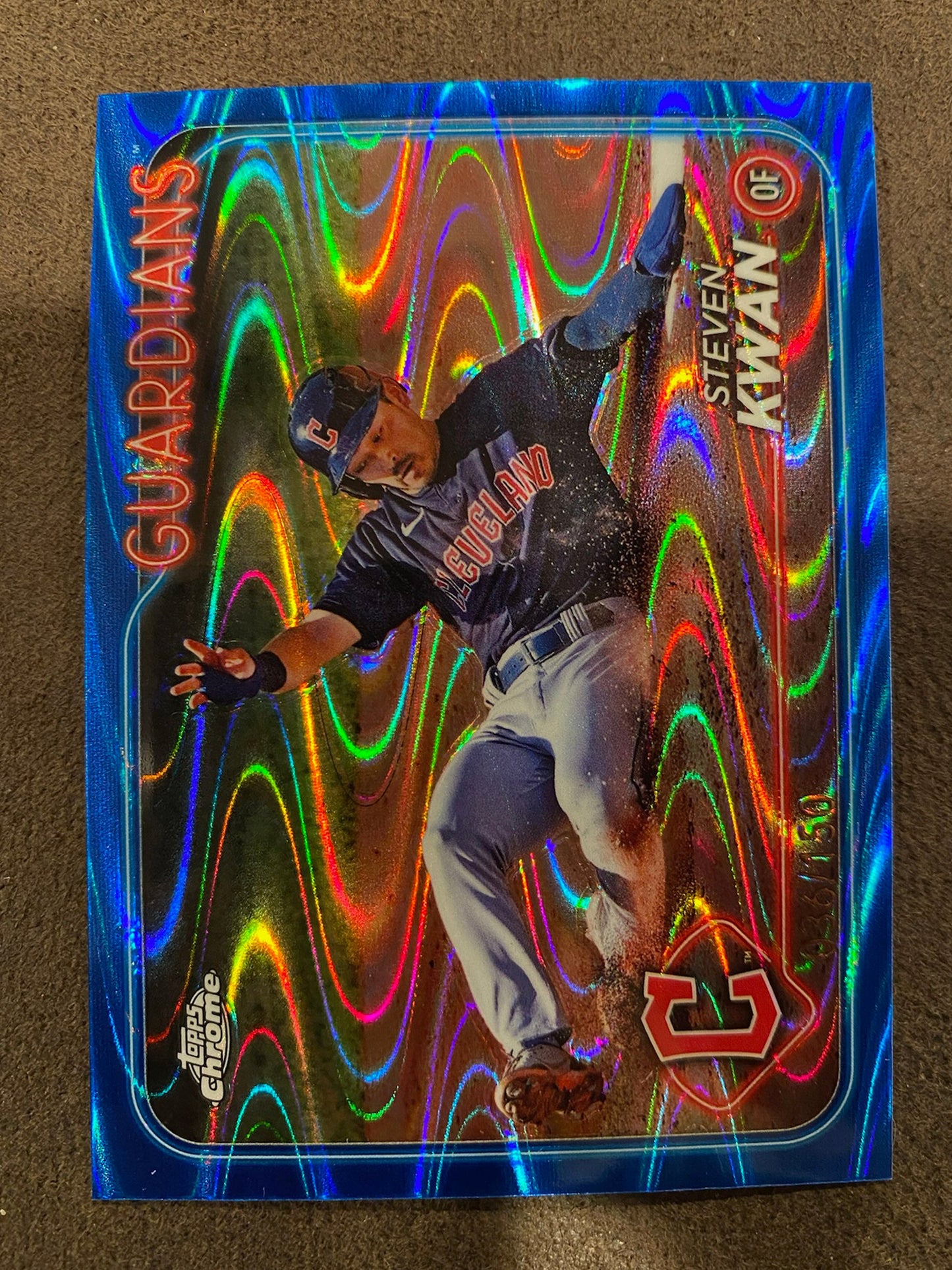 Steven Kwan - 2024 Topps Chrome - BLUE Raywave /150 - Guardians