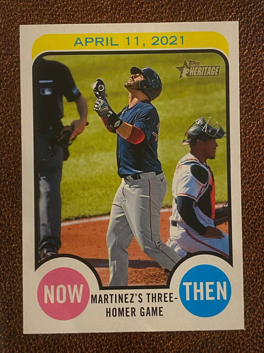 J.D. Martinez - 2022 Topps Heritage High Number - Now & Then - Red Sox