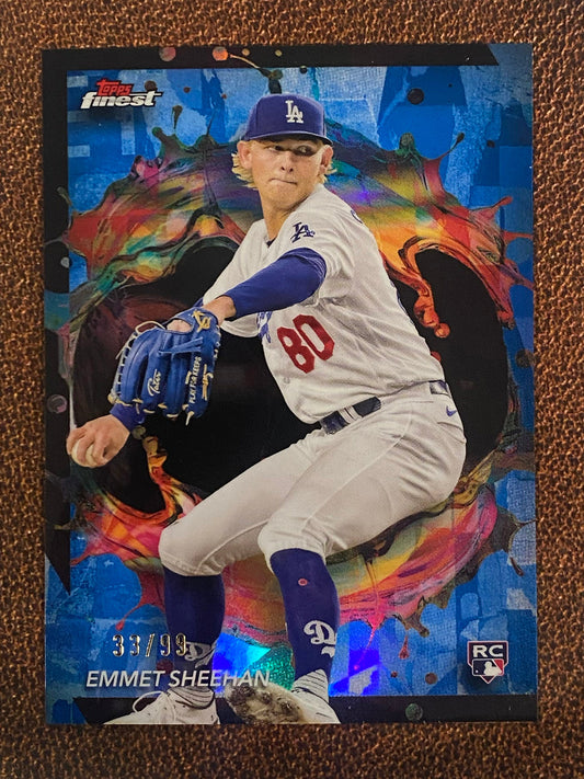 Emmet Sheehan - 2024 Topps Finest - Rare Blue /99 - Dodgers