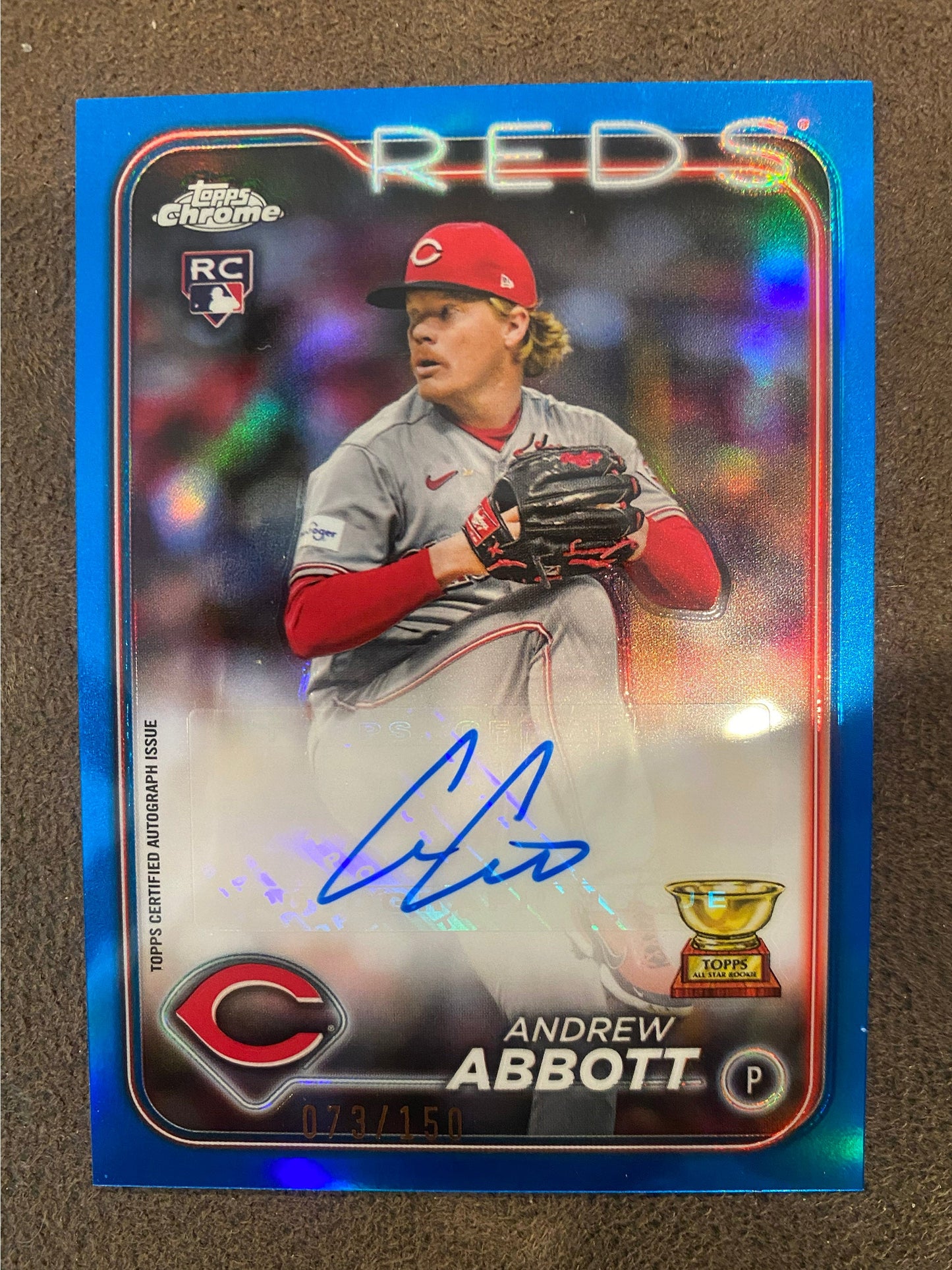 Andrew Abbott - 2024 Topps Chrome - Blue Refractor AUTO /150 - Reds