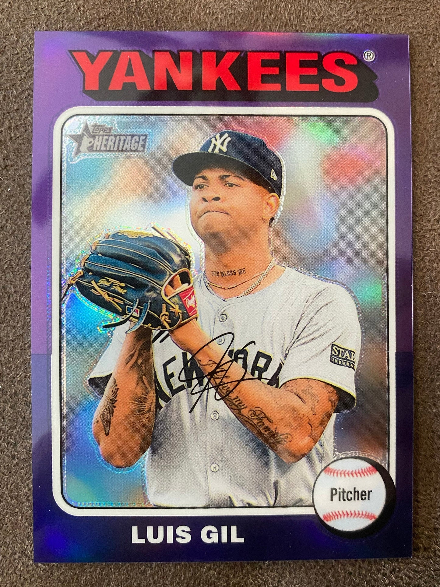 Luis Gil - 2024 Topps Heritage High Number - Purple Refractor - Yankees