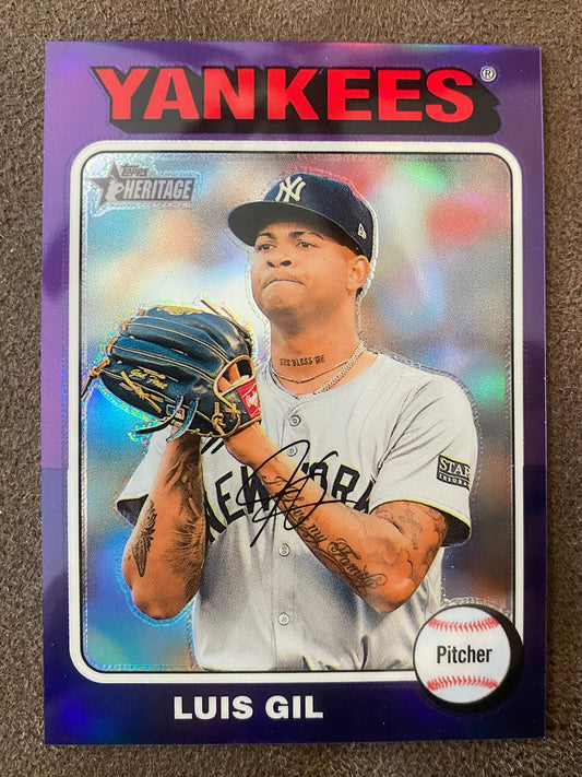 Luis Gil - 2024 Topps Heritage High Number - Purple Refractor - Yankees