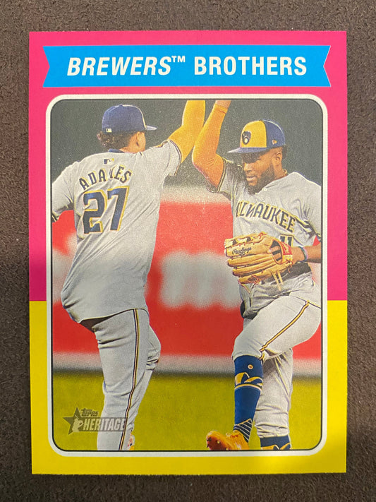 Jackson Chourio / Willy Adames - 2024 Topps Heritage High Number - Combo Card - Brewers