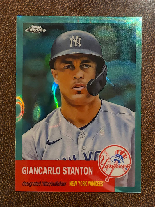 Giancarlo Stanton - 2022 Topps Chrome Platinum Anniversary - Aqua Raywave /299 - Yankees