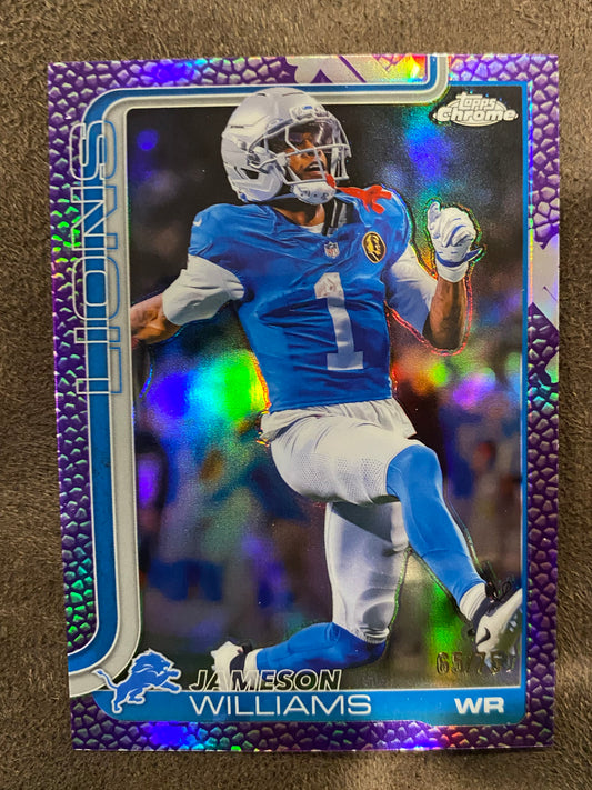 Jameson Williams - 2025 Topps Chrome - PURPLE Leather /75 - Lions