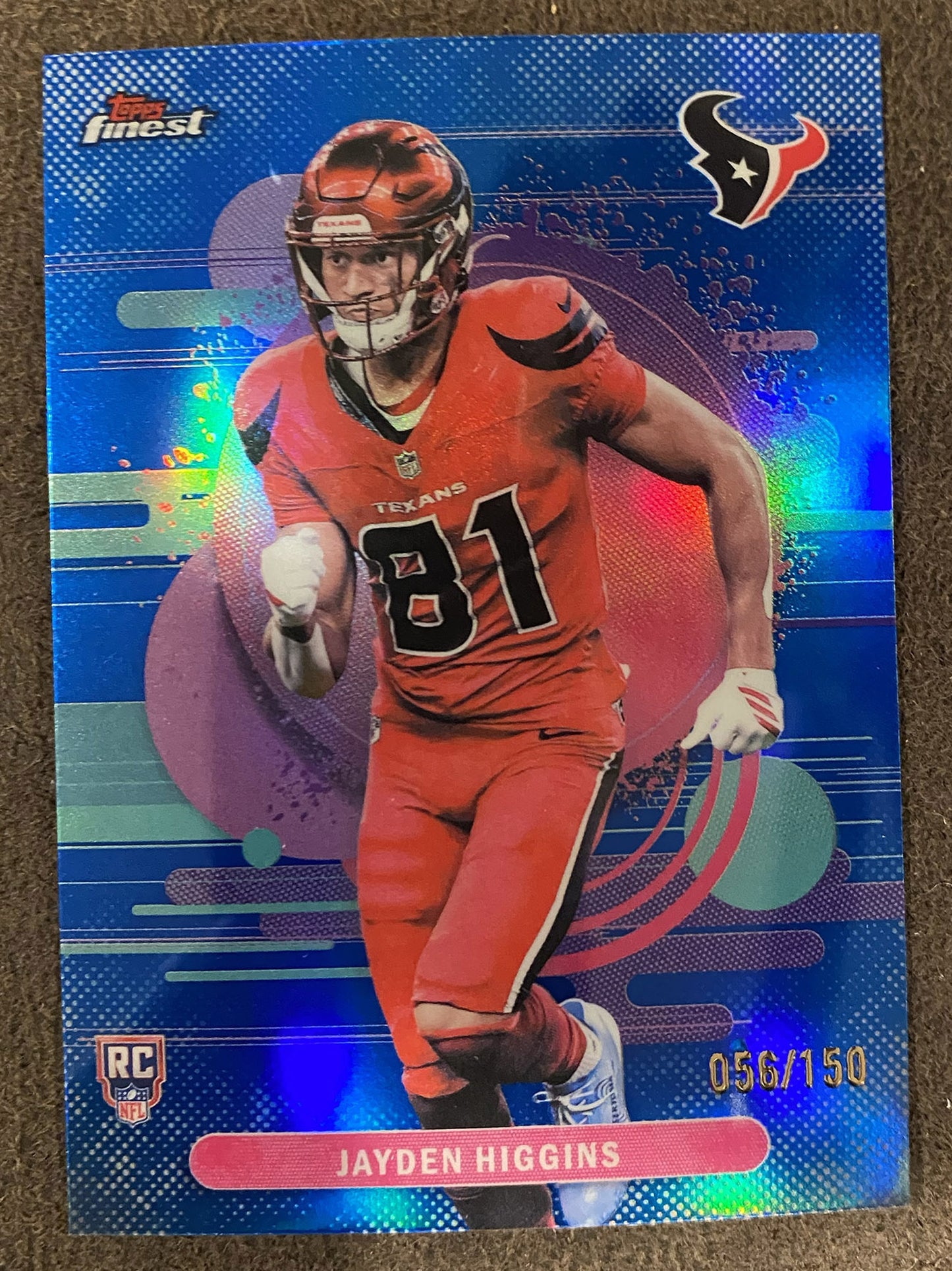 Jayden Higgins - 2025 Topps Finest - Uncommon BLUE /150 - Texans