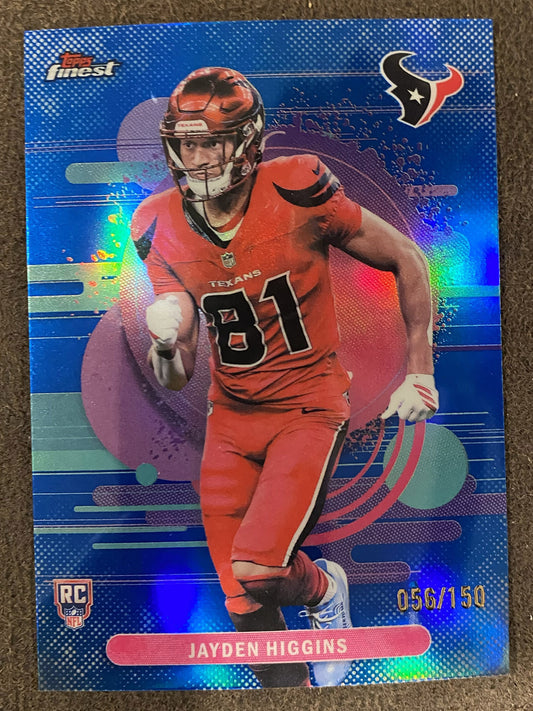 Jayden Higgins - 2025 Topps Finest - Uncommon BLUE /150 - Texans
