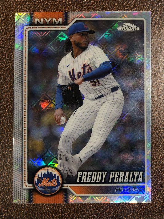 Freddy Peralta - 2026 Topps Chrome Logofractor - Base Logofractor - Mets
