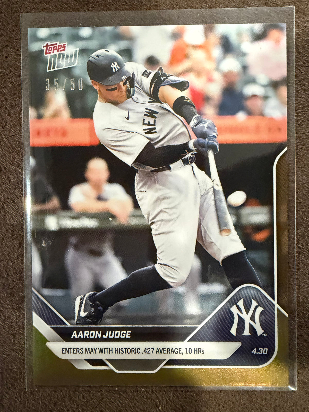 Aaron Judge - 2025 Topps Now - GOLD Foil /50 - Yankees