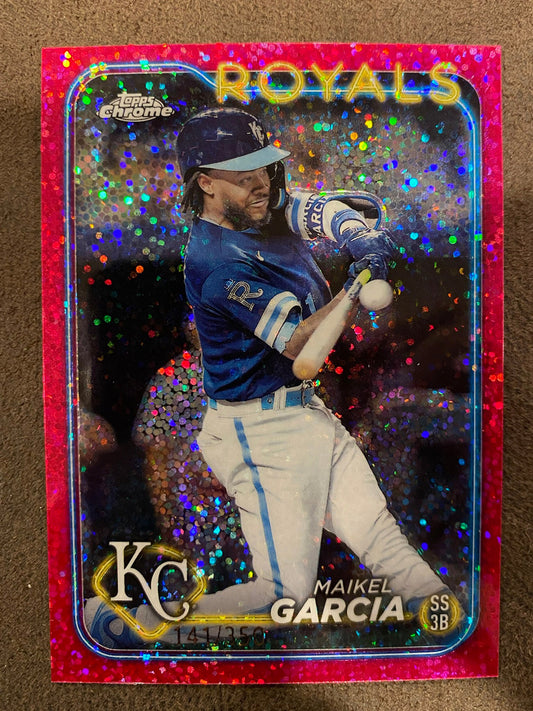 Maikel Garcia - 2024 Topps Chrome - Magenta Speckle /350 - Royals