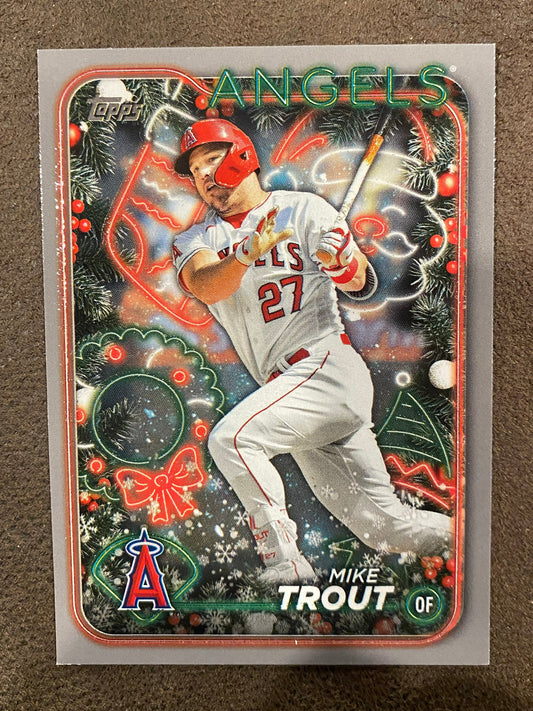 Mike Trout - 2024 Topps Holiday - Silver Glitter - Angels