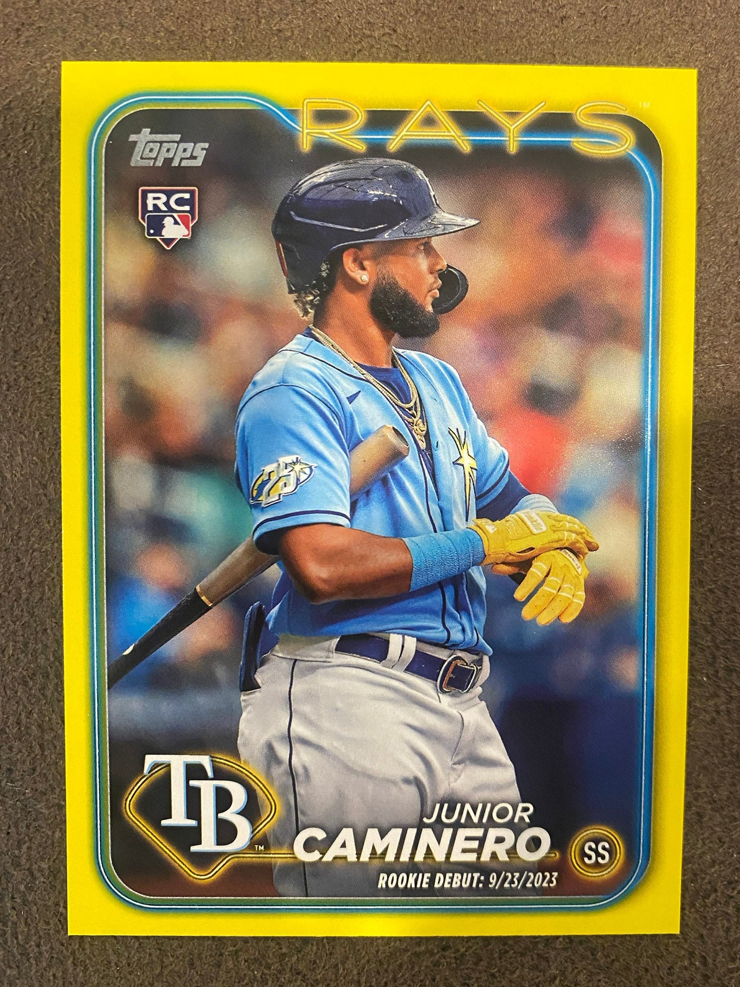 Junior Caminero - 2024 Topps Update - Rookie Debut Yellow Hanger Exclusive - Rays