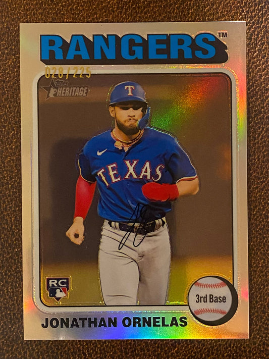 Jonathan Ornelas - 2024 Topps Heritage High Number - Silver /225 - Rangers