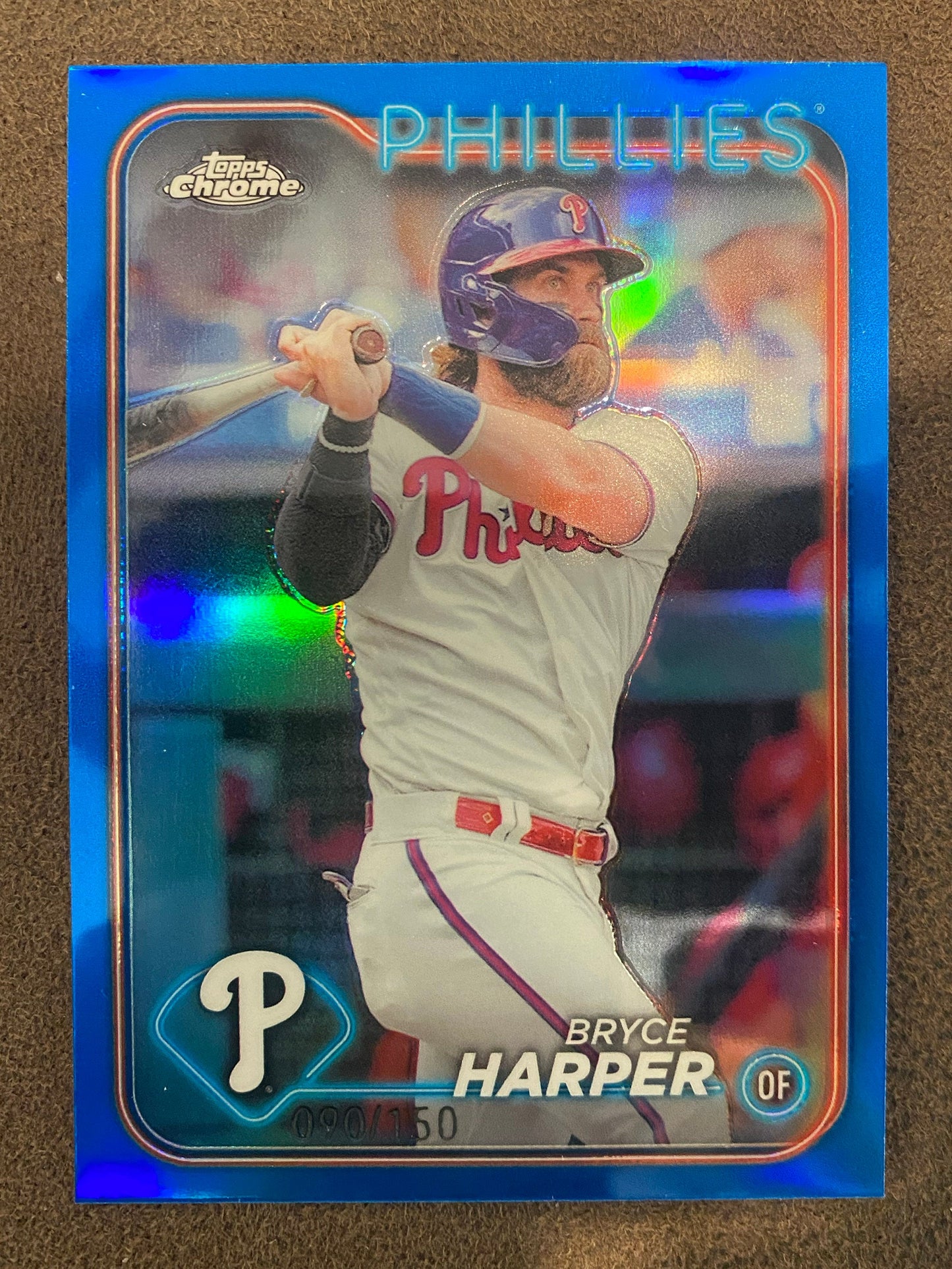 Bryce Harper - 2024 Topps Chrome - True Blue Refractor /150 - Phillies