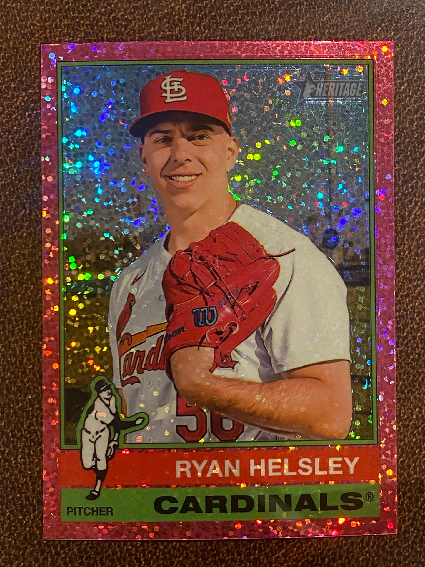 Ryan Helsley - 2025 Topps Heritage - Pink Sparkle - Cardinals