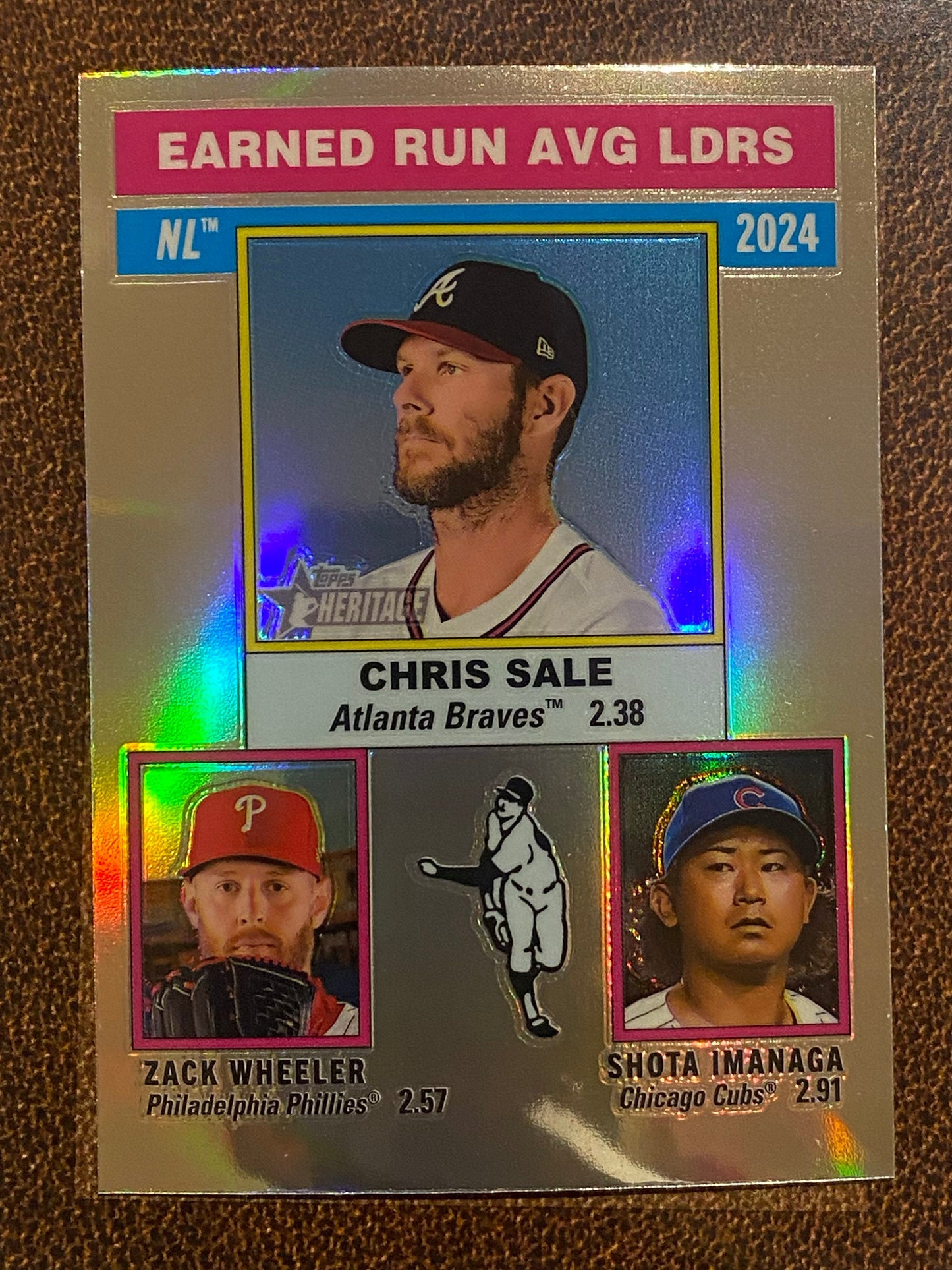 Shota Imanaga / Zack Wheeler / Chris Sale - 2025 Topps Heritage - Refractor - Cubs