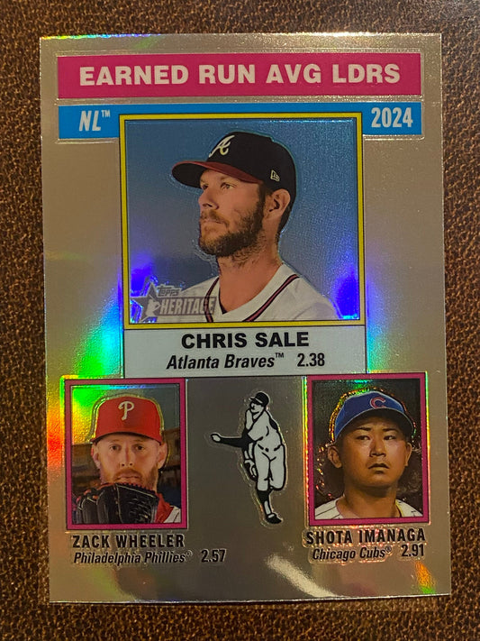 Shota Imanaga / Zack Wheeler / Chris Sale - 2025 Topps Heritage - Refractor - Cubs