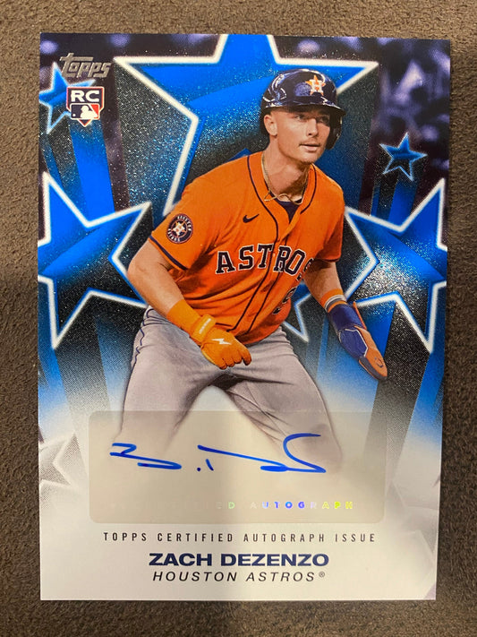 Zach Dezenzo - 2025 Topps Series 1 - Baseball Stars BLUE AUTO /150  - Astros