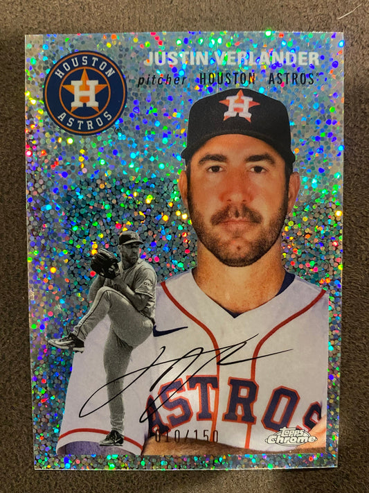 Justin Verlander - 2023 Topps Chrome Platinum Anniversary - Speckle /150 - Astros
