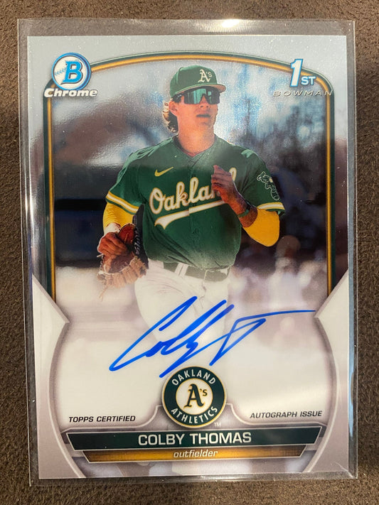 Colby Thomas - 2023 Bowman - 1st Chrome AUTO - Athletics