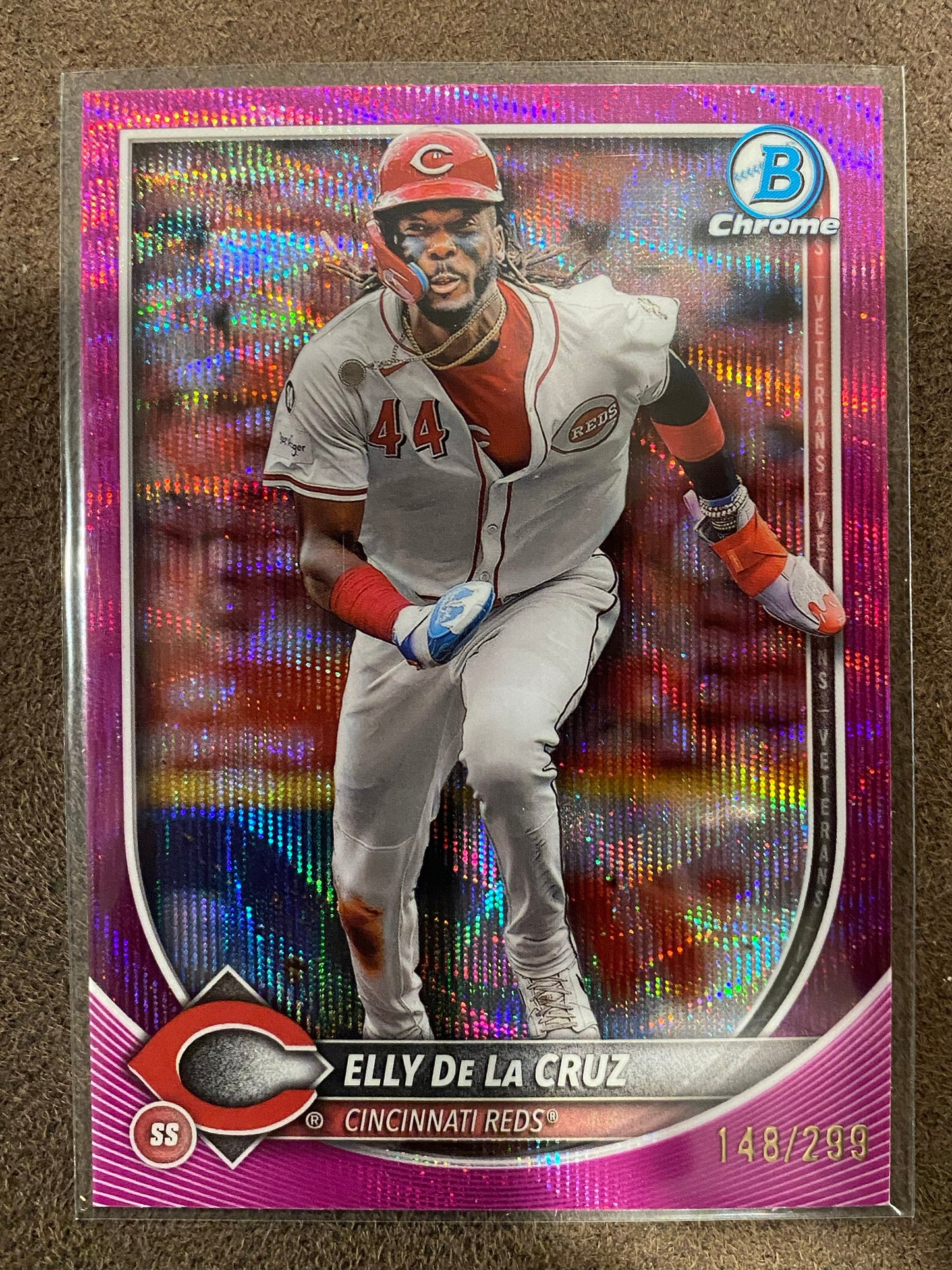 Elly De La Cruz - 2025 Bowman Chrome - Pink Wave /299 - Reds