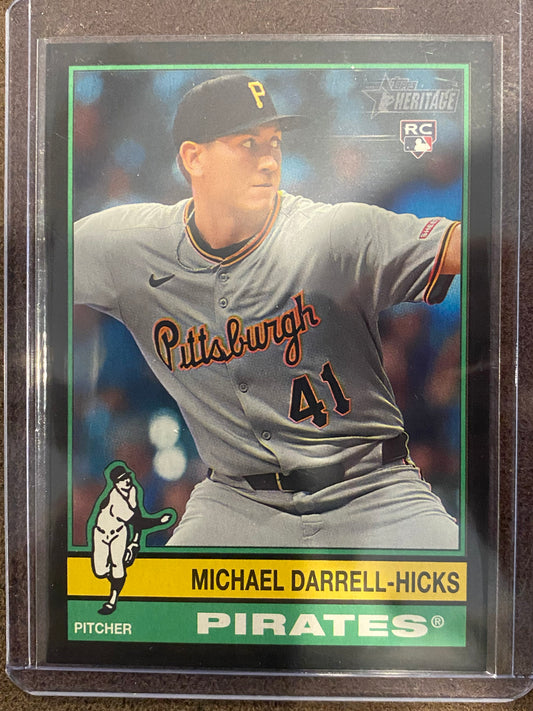 Michael Darrell Hicks - 2025 Topps Heritage High Number - Black Border SSP (PR: 50) - Pirates