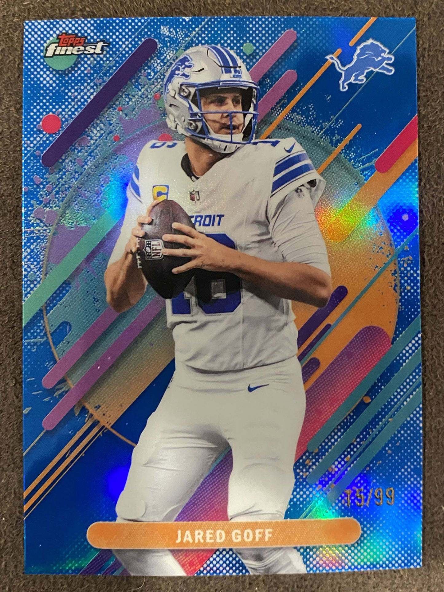 Jared Goff - 2025 Topps Finest - Rare BLUE /99 - Lions