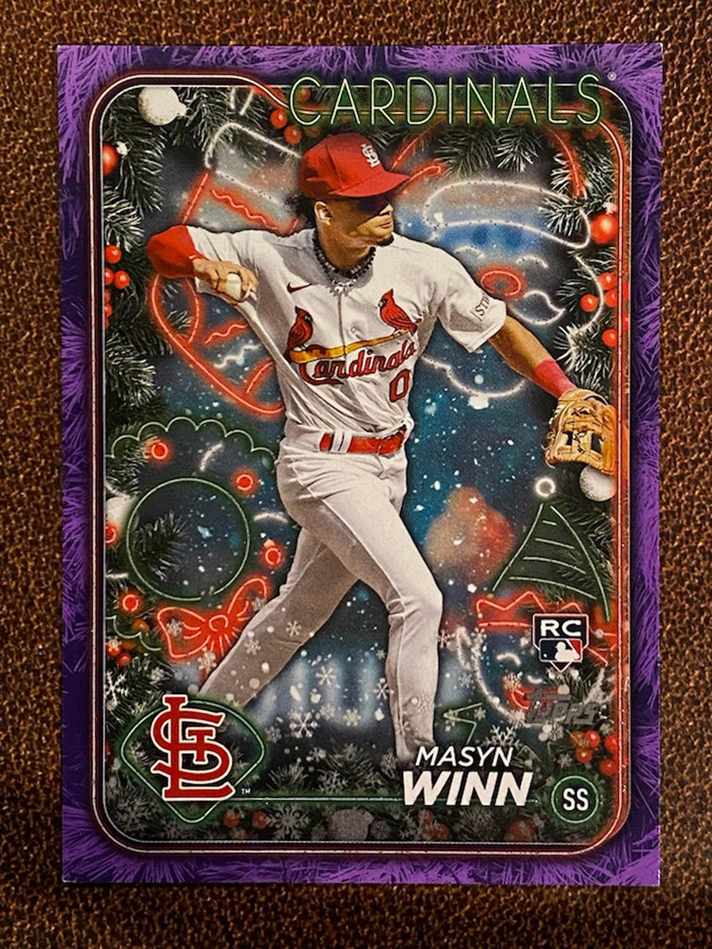 Masyn Winn - 2024 Topps Holiday - Purple Glitter /99 - Cardinals