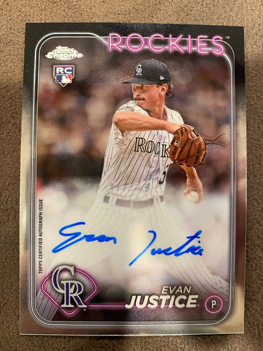 Evan Justice - 2024 Topps Chrome - AUTO - Rockies