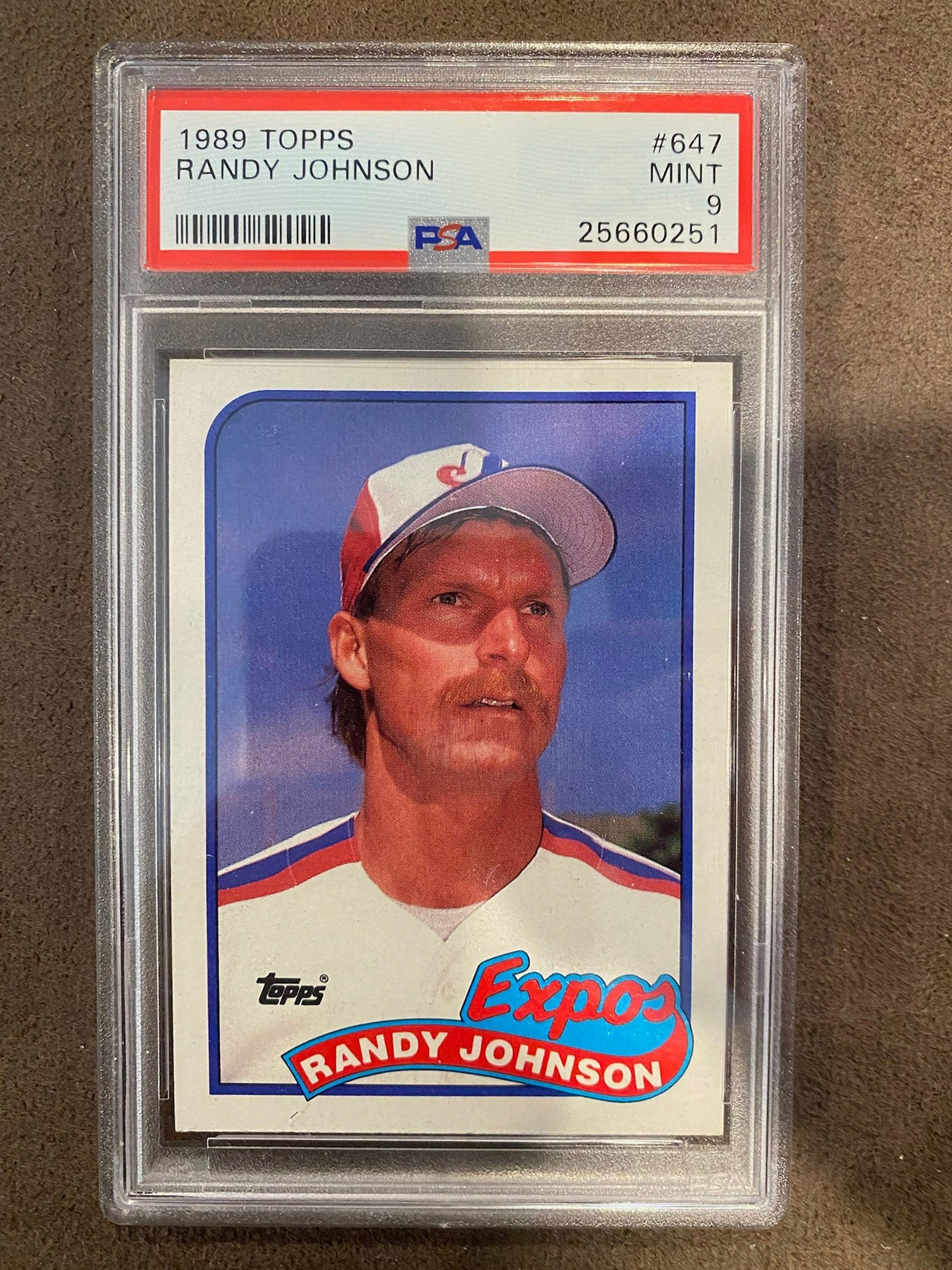 Randy Johnson - 1989 Topps - Rookie Basecard (PSA 9) - Expos