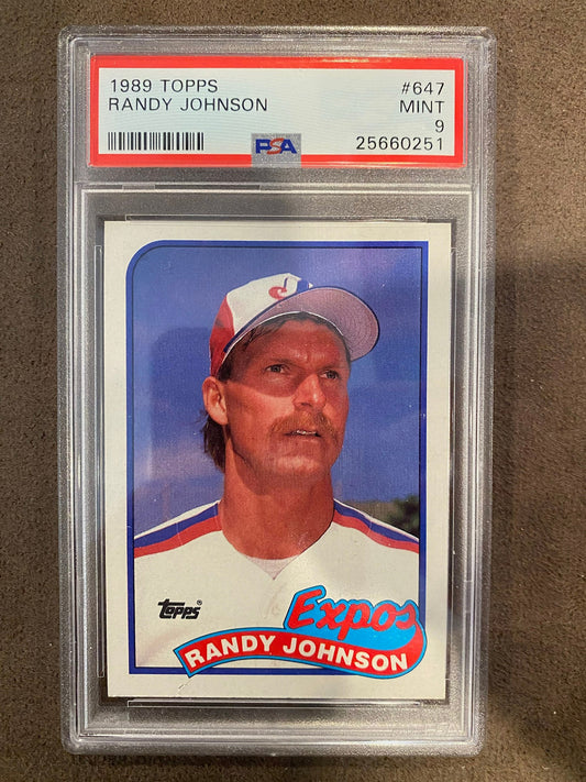 Randy Johnson - 1989 Topps - Rookie Basecard (PSA 9) - Expos