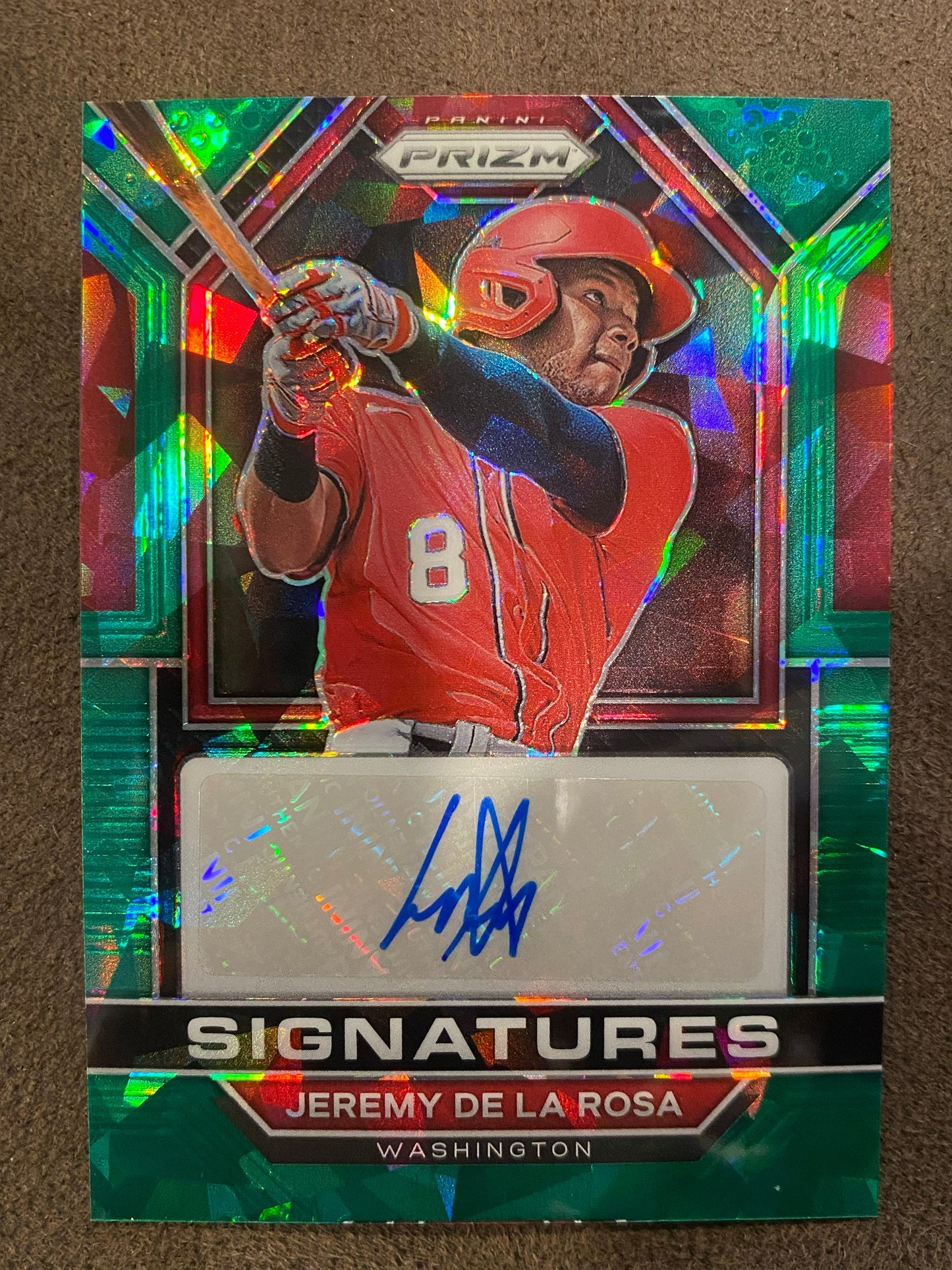 Jeremy De La Rosa - 2023 Panini Prizm - Green Cracked Ice Signatures AUTO - Nationals