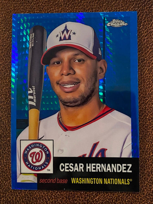 Cesar Hernandez - 2022 Topps Chrome Platinum Anniversary - Blue Prism - Nationals