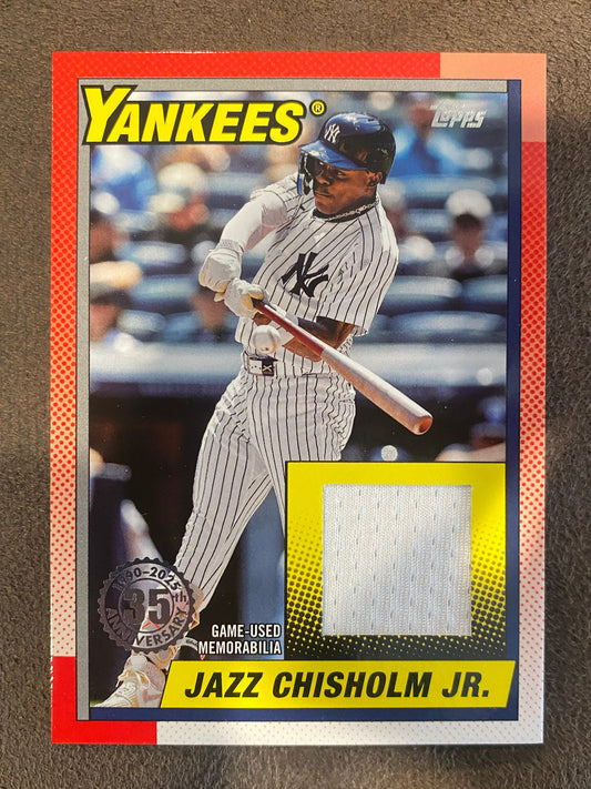 Jazz Chisholm Jr. - 2025 Topps Series 1 - 1990 Insert Game-Used RELIC - Yankees