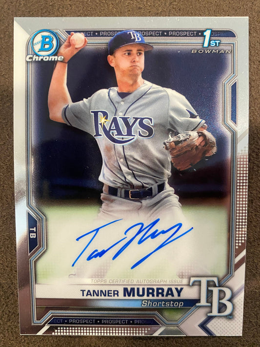 Tanner Murray - 2021 Bowman Chrome - 1st AUTO - Rays