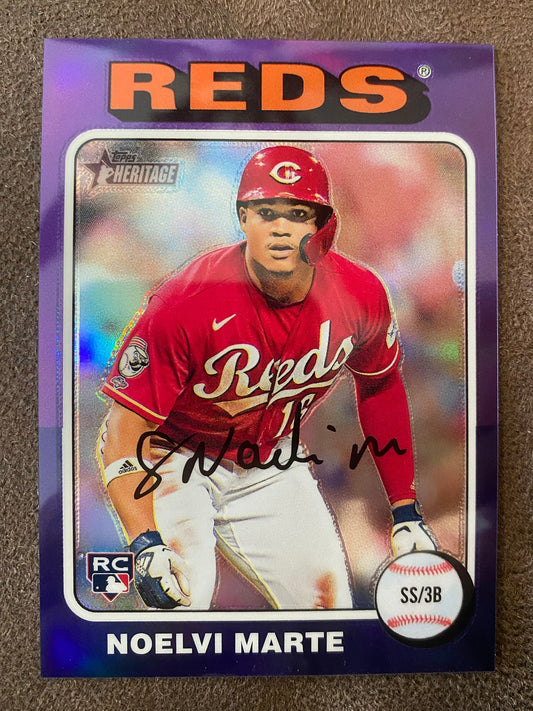 Noelvi Marte - 2024 Topps Heritage High Number - Purple Refractor - Reds