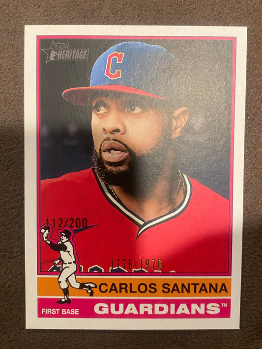 Carlos Santana - 2025 Topps Heritage - Bicentennial /200 - Guardians