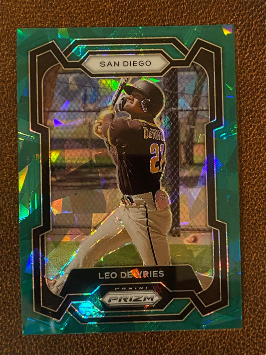 Leo De Vries - 2024 Panini Prizm - Green Ice Prism - Padres