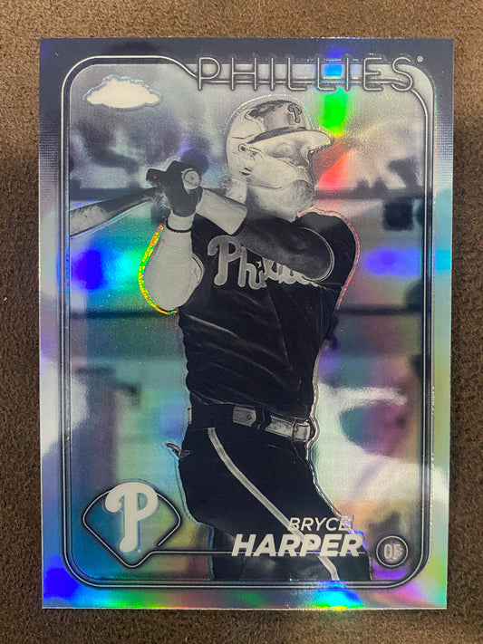 Bryce Harper - 2024 Topps Chrome - Negative Refractor - Phillies
