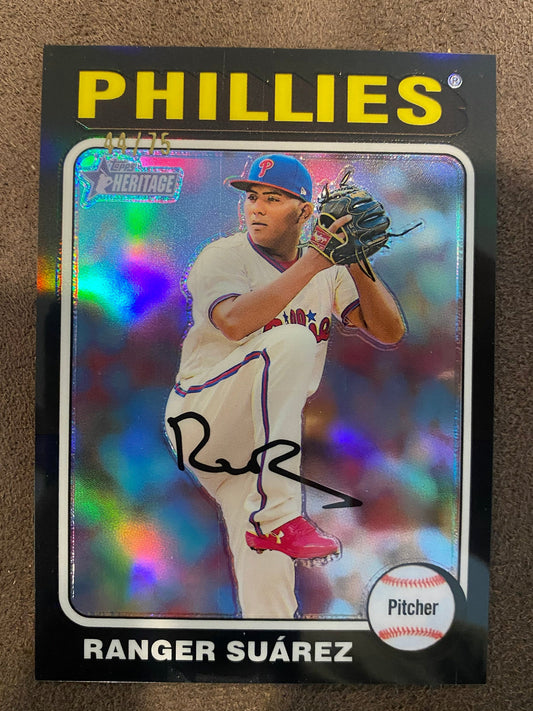 Ranger Suarez - 2024 Topps Heritage High Number - BLACK Chrome /75 - Phillies
