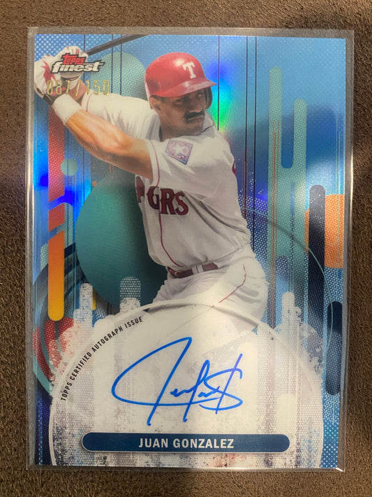 Juan Gonzalez - 2025 Topps Finest - Blue AUTO /150 - Rangers