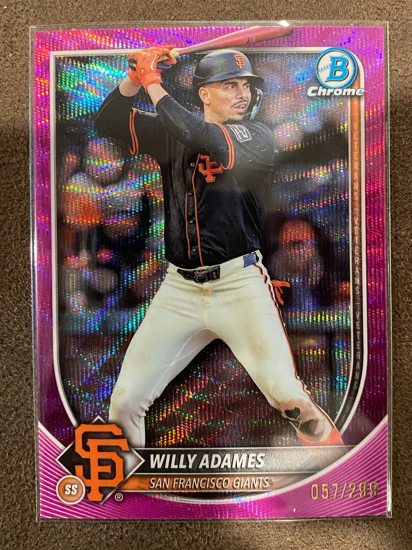 Willy Adames - 2025 Bowman Chrome - Pink Wave /299 - Giants