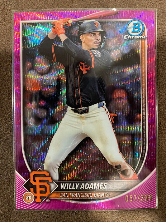 Willy Adames - 2025 Bowman Chrome - Pink Wave /299 - Giants