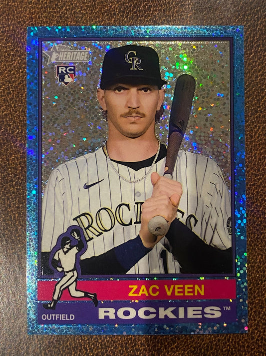 Zac Veen - 2025 Topps Heritage High Number - Blue Sparkle - Rockies