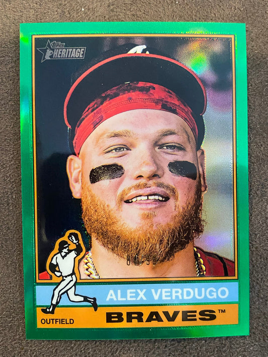 Alex Verdugo - 2025 Topps Heritage High Number - Green Refractor /99 - Braves