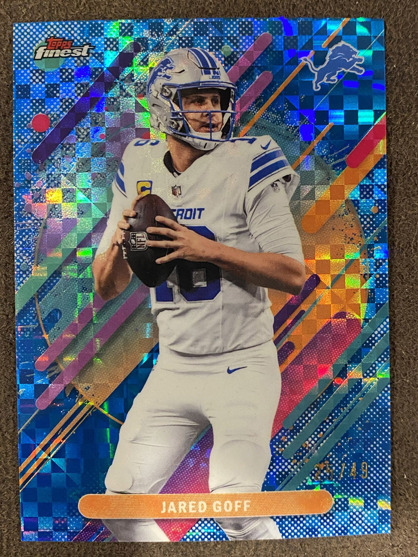 Jared Goff - 2025 Topps Finest - Rare XFractor /49 - Lions