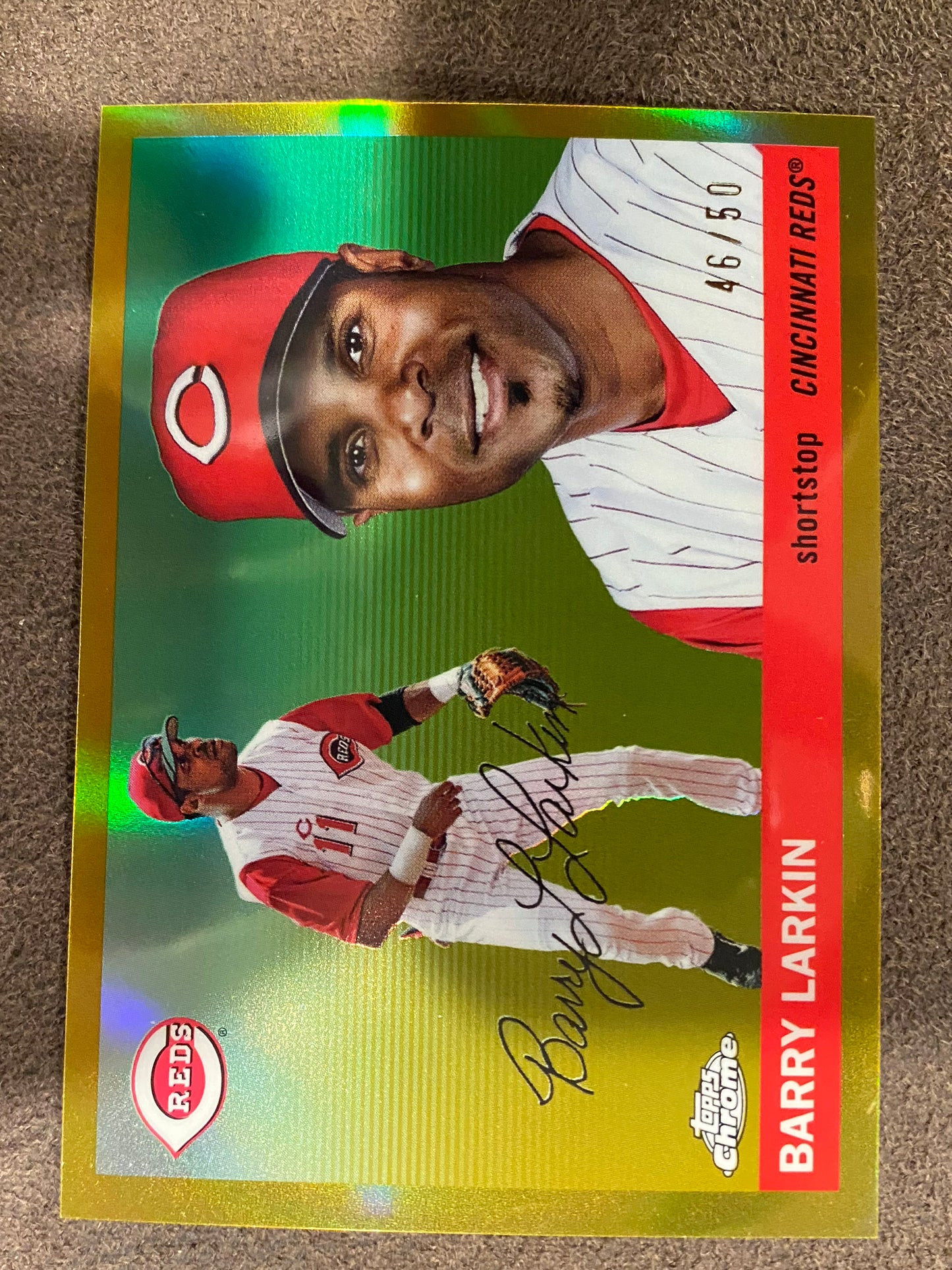 Barry Larkin - 2025 Topps Chrome Platinum - GOLD Refractor /50 - Reds