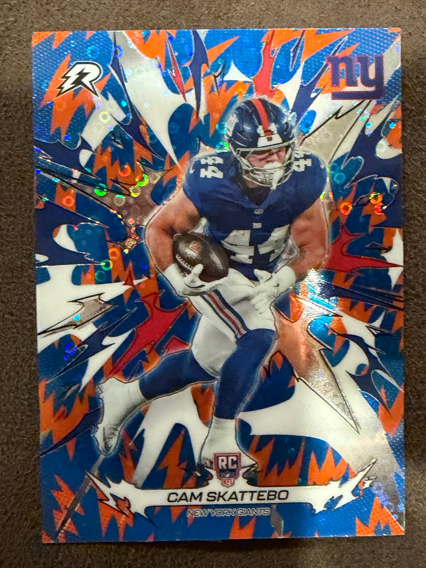 Cam Skattebo - 2026 Topps Resurgence - Rookie Blue and Orange Spark - Giants