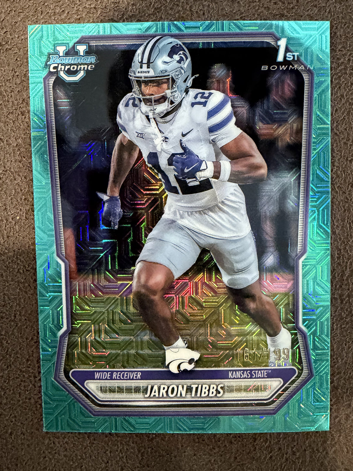 Aaron Tibbs - 2026 Bowman Chrome - AQUA 1st MOJO /199 - Kansas State